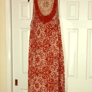 SONOMA Orange & cream summer maxi dress.